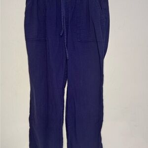 Violets & Roses Navy Cotton Muslin Pants Sz 10/30 | Wide Leg Lounge